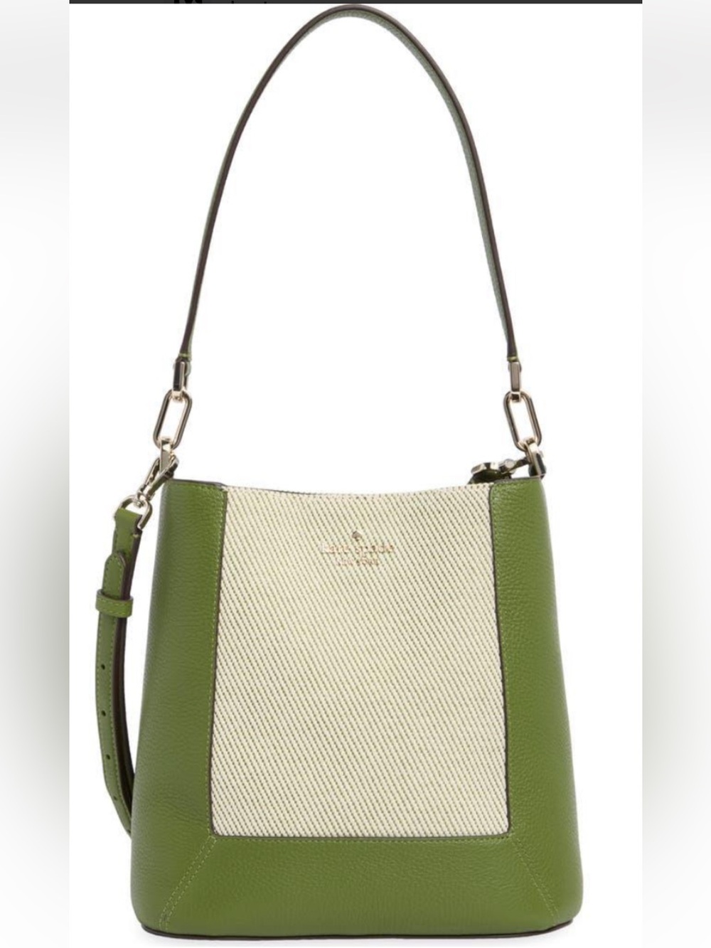 NEW KATE SPADE Lena Bucket Bag in Olive & Cream (Kelp Forest)